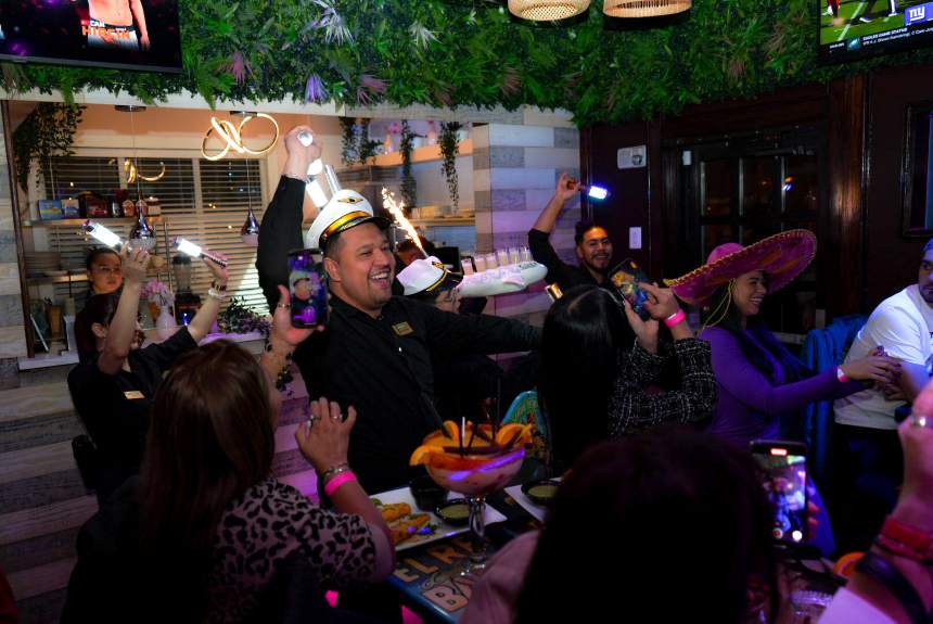 The Big Mami margarita arriving at the table
